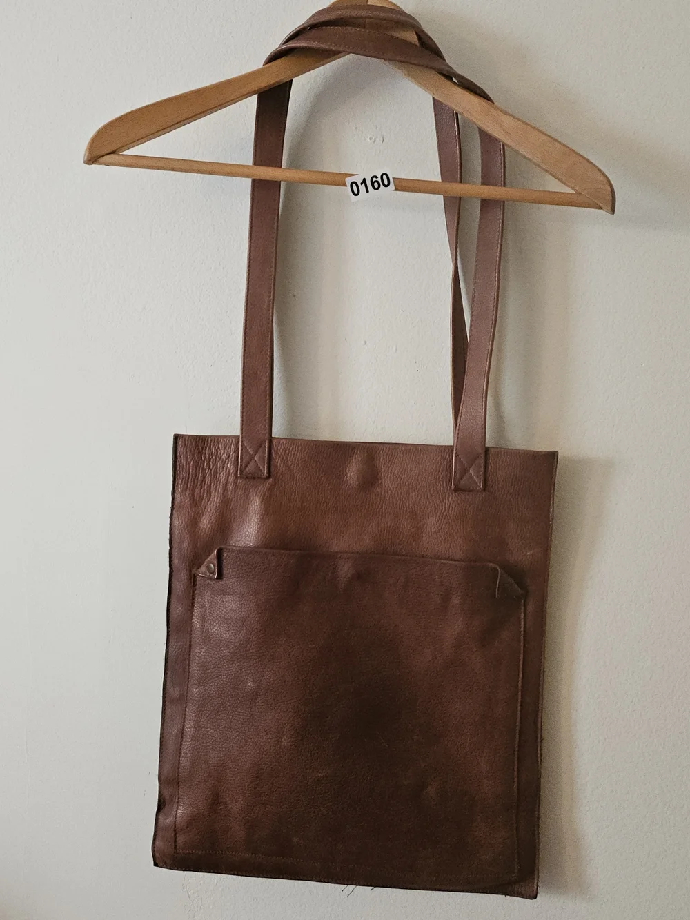 Classic Brown Leather Tote Bag 160